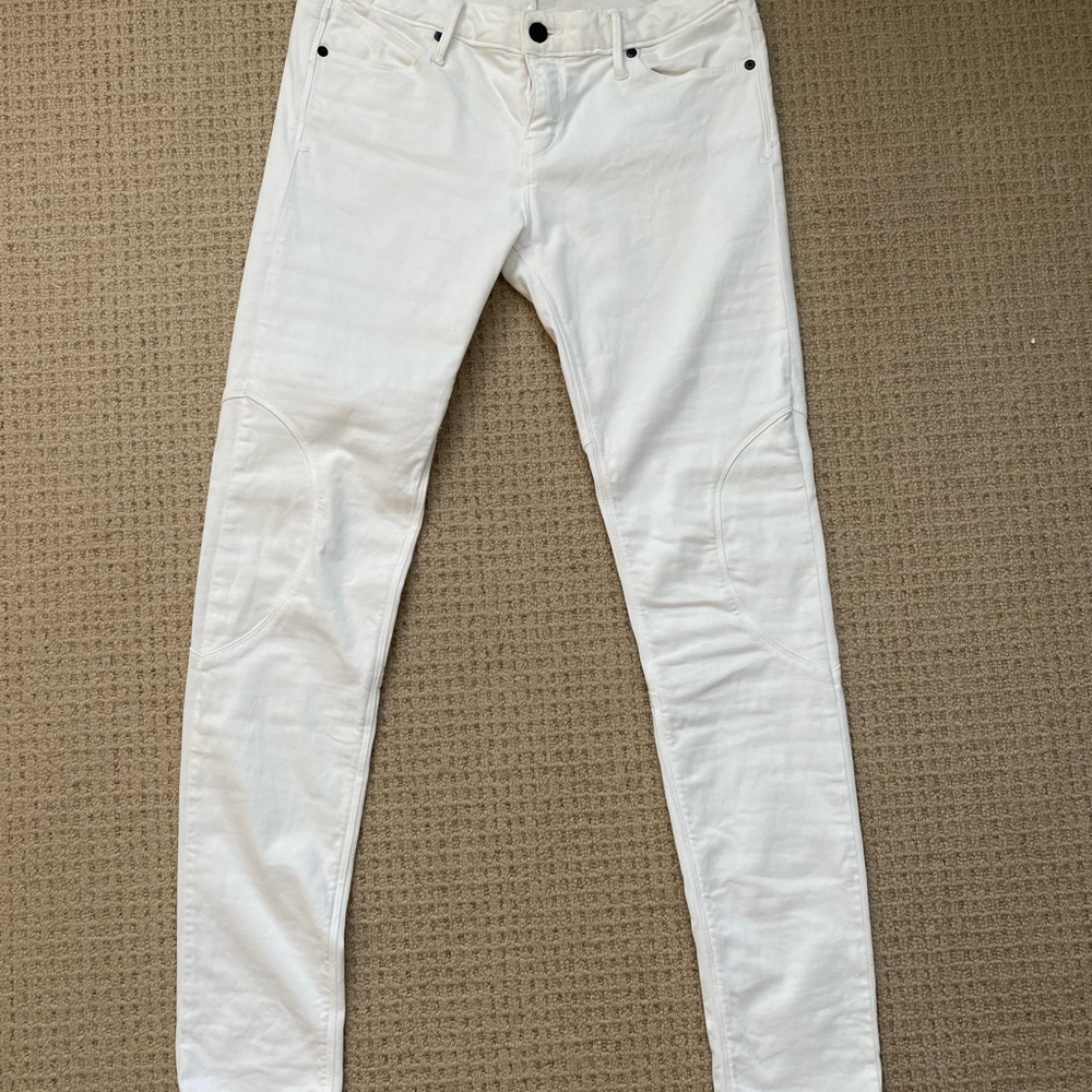 R+A white denim women’s jeans